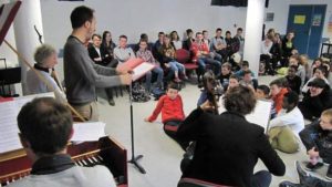 Les musiciens du Banquet Céleste au collège Tanguy-Prigent (Rennes) - septembre 2018